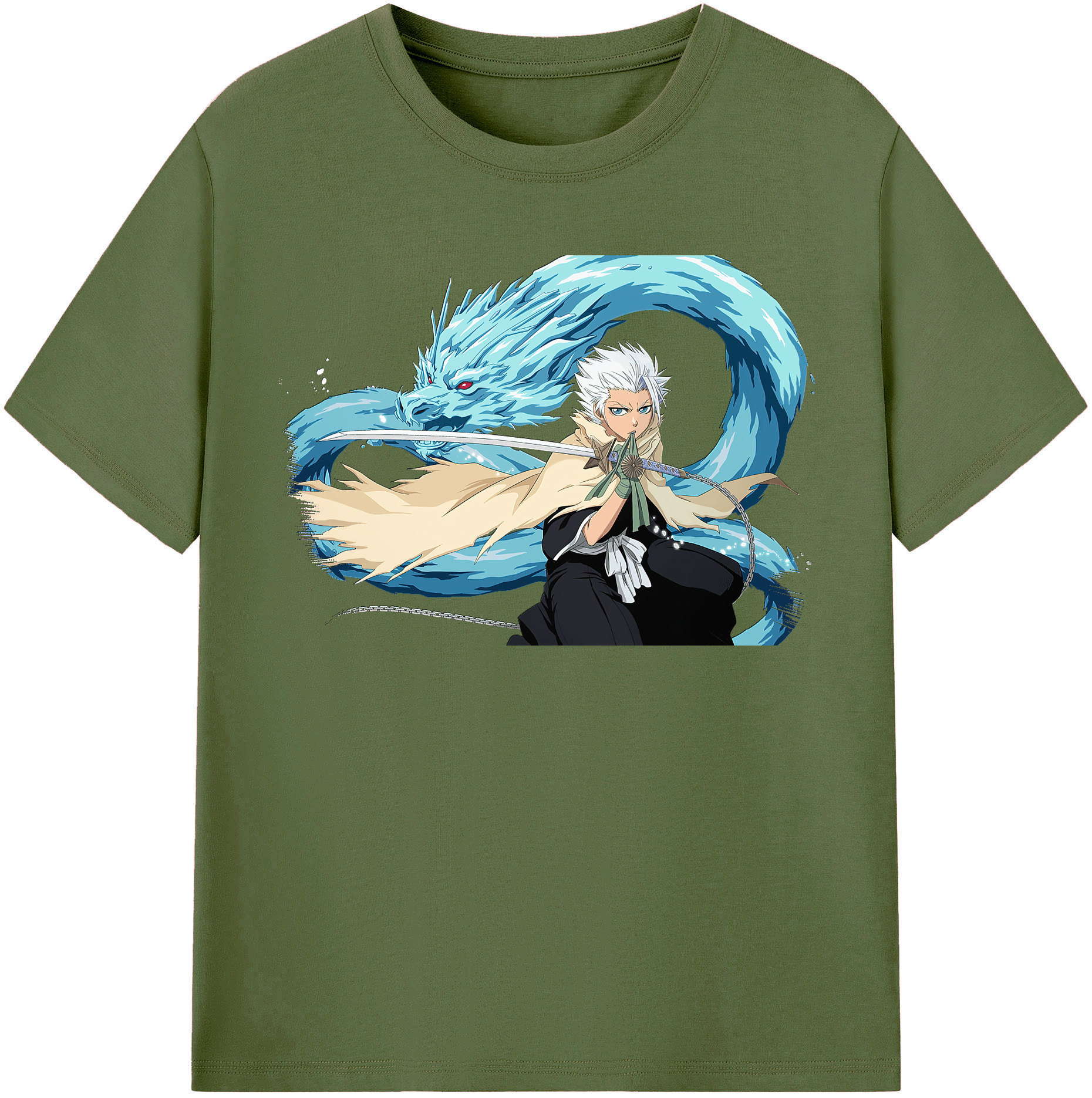 （画像用） ブリーチ 日番谷冬獅郎（ひつがや とうしろう） BLEACH Hitsugaya Toushirou 綿100％半袖Tシャツ（フロントプリント）